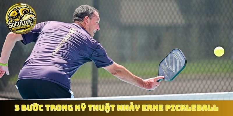 3 bước trong kỹ thuật nhảy Erne Pickleball