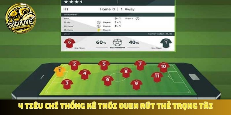 4 tiêu chí trong thống kê thói quen rút thẻ của trọng tài