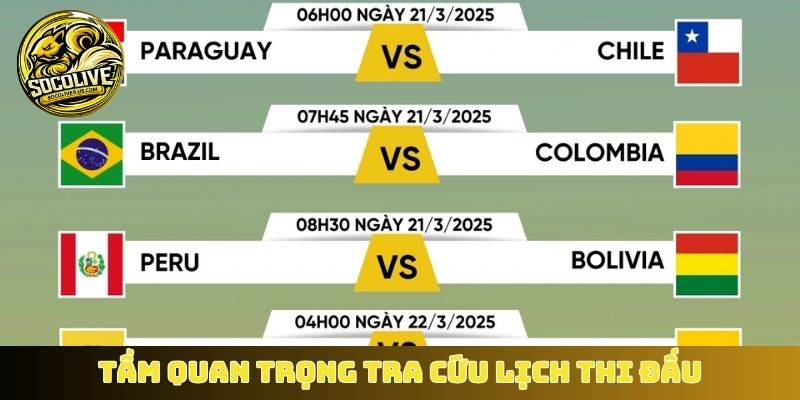 Tầm quan trọng tra cứu lịch thi đấu